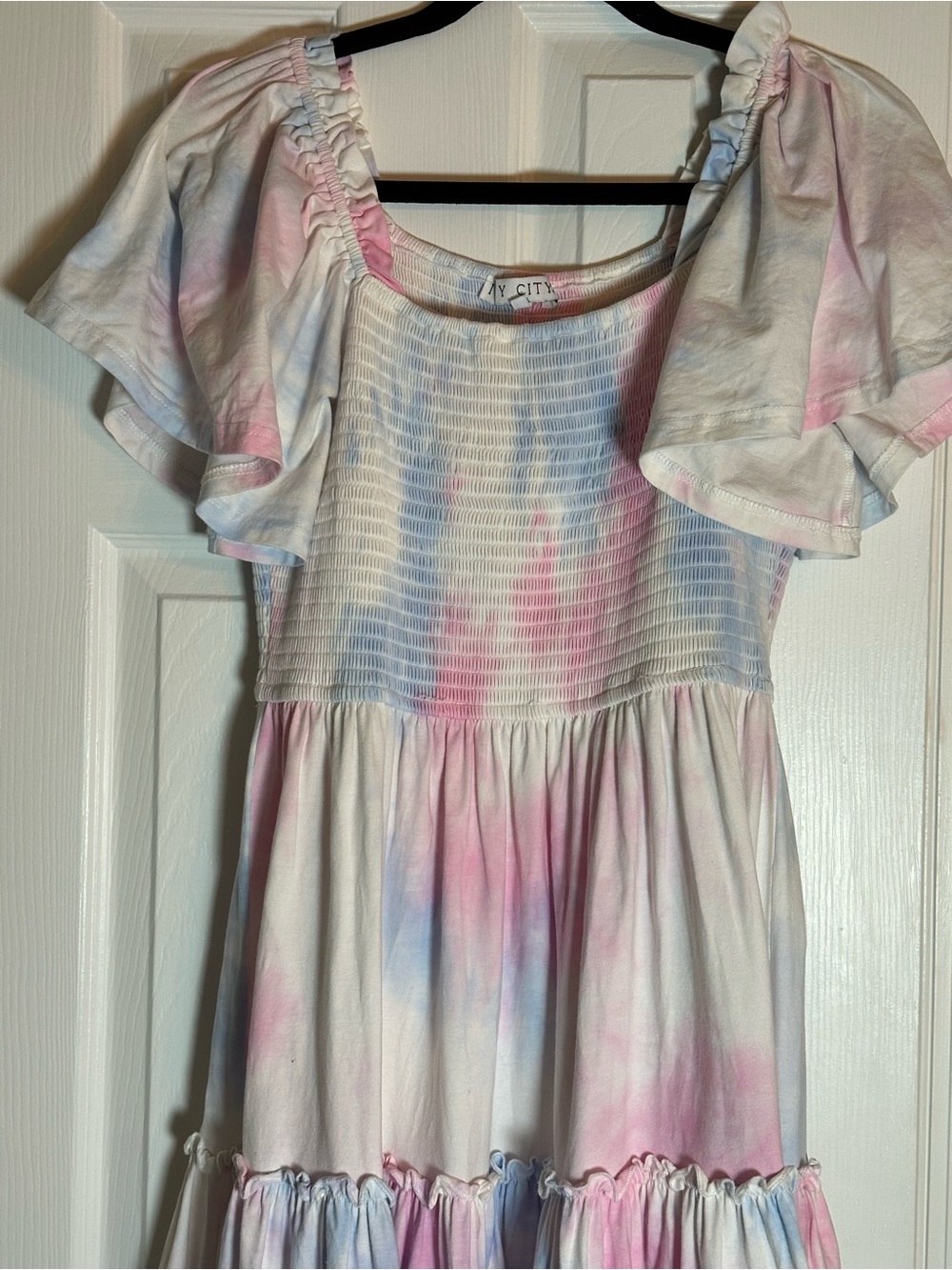 Ivy City Co Tie-Dye Midi Dress - Pink & Light Blue PERFECT FOR GENDER REVEAL! - Picture 5 of 8